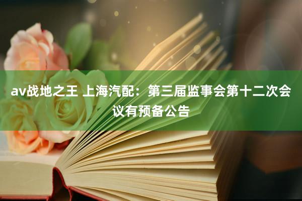 av战地之王 上海汽配：第三届监事会第十二次会议有预备公告